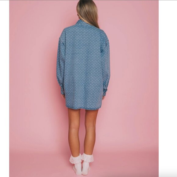 NWT Brunette the Label Shania Denim Heart Jacket XL/XXL - Picture 2 of 3